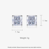 Multicolor Ice Flower Cut Square CZ Stud Earrings, 7*7mm 5A Cubic Zirconia, Dainty Luxe - FITINY Jewelry