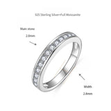 FITINY Moissanite Stack Ring Set – 2.0mm Round Brilliant Stones in Sterling Silver