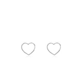 Sterling Silver Heart Huggie Hoop Earrings – Minimalist Ever - On Model View - FITINY