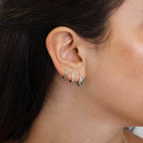 3 Pieces Small Hoop Huggie Earrings Set for Women, Silver Stud Earrings for Multiple Piercing Hypoallergenic Trendy Jewelry, Dainty Jackets Cartilage Cubic Zircon Earrings for Women's Gifts - FITINY Jewelry