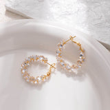 Dazzling Irregular Crystal Circle Hoop Earrings with S925 Sterling Silver Post, New Trend Elegant Geometry Earrings for Women Gifts - FITINY Jewelry
