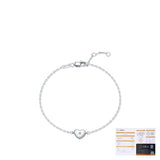 Minimalist Heart-Shaped Moissanite Bracelet in Sterling Silv - Detail View - FITINY Jewelry