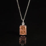 Multicolor Ice Flower Cut CZ Pendant Necklace, 10*14mm 5A Cubic Zirconia, 6 Color Options, Dainty Luxe Pendant - FITINY Jewelry