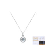 Round Moissanite Pendant Necklace in Sterling Silver – Delic - On Model View - FITINY