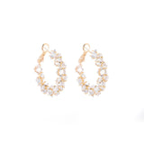 Dazzling Irregular Crystal Circle Hoop Earrings with S925 Sterling Silver Post, New Trend Elegant Geometry Earrings for Women Gifts - FITINY Jewelry