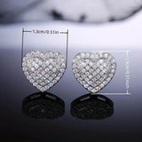 Dainty Iced Out CZ Heart Stud Earrings, Micro-Pavé Love Studs for Women Gifts - FITINY Jewelry