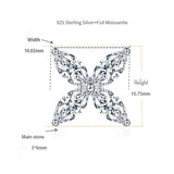 Four-Leaf Clover Moissanite Stud Earrings & Necklace Set in - Detail View - FITINY Jewelry