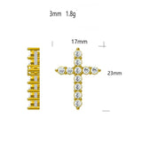 S925 Moissanite Cross Necklace, 3 Color Options, 11 Stones 0.1-0.5ct VVS, Dainty Luxe Clavicle Pendant, Sterling Silver Jewelry - FITINY Jewelry