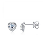 Heart, Teardrop, Square & Round Moissanite Stud Earrings in - Gift Box - FITINY Jewelry