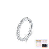 Geometric Moissanite-Pavé Band Ring in Sterling Silver – Mod - Gift Box - FITINY Jewelry