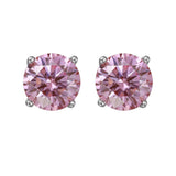 S925 Multicolor Moissanite 4-Prong Stud Earrings, 10 Color 0.5-3ct D-Grade VVS Certificate, Unisex Hypoallergenic Sterling Silver Gift - FITINY Jewelry