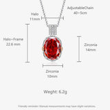 Multicolor Ice Flower Cut Oval CZ Pendant Necklace, 10*14mm 8A Cubic Zirconia, Two-Tone Pave CZ Halo with Pavé Top Frame, Adjustable Chain, Dainty Luxe - FITINY Jewelry