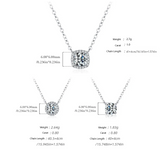 Geometric D-Color VVS1 Moissanite Pendant Necklace in Sterling Silver – Delicate Clavicle Chain for Everyday Elegance