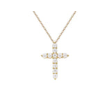 S925 Moissanite Cross Necklace, 3 Color Options, 11 Stones 0.1-0.5ct VVS, Dainty Luxe Clavicle Pendant, Sterling Silver Jewelry - FITINY Jewelry