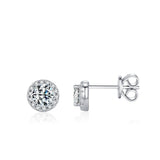 Heart, Teardrop, Square & Round Moissanite Stud Earrings in - Front View - FITINY Jewelry