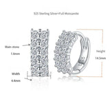 FITINY Double-Row Full-Pavé Moissanite Stud Earrings in 18K Gold-Plated 925 Sterling Silver