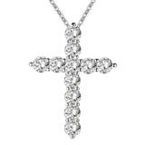 S925 Moissanite Cross Necklace, 3 Color Options, 11 Stones 0.1-0.5ct VVS, Dainty Luxe Clavicle Pendant, Sterling Silver Jewelry - FITINY Jewelry