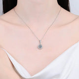 S925 Moissanite Teardrop Halo Pendant Necklace with Pavé Top Frame, 1-5ct VVS1 D-Grade Certified, Sterling Silver Pear Shape Pendant for Her - FITINY Jewelry