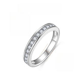 FITINY Moissanite Stack Ring Set – 2.0mm Round Brilliant Stones in Sterling Silver