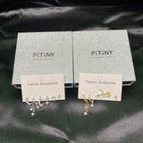 6pcs Celestial Star Moon Earrings Set, S925 Silver Posts, 18K Gold & White Gold Stud Drop Hoop, Stacked Lobe CZ Jewelry Gift Cubic Zirconia - FITINY Jewelry