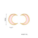 16 Pairs Pink Heart Stud Hoop Huggies Drop Earrings Set, 18K Gold Plated Stacking CZ & Pearl Designs, Planet Snowflake Moon Star - FITINY Jewelry