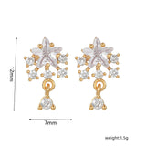 16 Pairs Pink Heart Stud Hoop Huggies Drop Earrings Set, 18K Gold Plated Stacking CZ & Pearl Designs, Planet Snowflake Moon Star - FITINY Jewelry