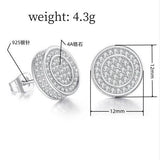 Iced Out CZ 18k Dazzling Stud Earrings, S925 Silver Post, 4 Style Options, Hip Hop Hypoallergenic 4A Cubic Zirconia Bling Studs for Men and Women - FITINY Jewelry