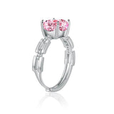 Multicolor Ice Flower Cut Square CZ Adjustable Ring, 8*8mm 5A Cubic Zirconia, 6 Color Options, Dainty Luxe - FITINY Jewelry