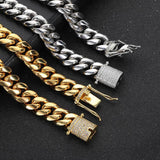 Cuban Link Hip Hop Bracelet — Premium Stainless Steel, Dual- - Gift Box - FITINY Jewelry
