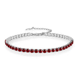 Multicolor CZ Iced Out Adjustable Tennis Bracelet, 3mm 5A Cubic Zirconia - FITINY Jewelry