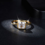 Modern Geometric Moissanite Ring – 2 Carat Square Cut in Ste - Detail View - FITINY Jewelry