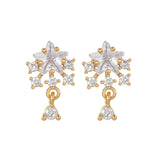 16 Pairs Pink Heart Stud Hoop Huggies Drop Earrings Set, 18K Gold Plated Stacking CZ & Pearl Designs, Planet Snowflake Moon Star - FITINY Jewelry