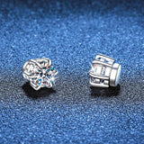 S925 Magnetic Moissanite / CZ Stud Earrings for Men Women, 1ct 6.5mm 6-Prong Round Cut, Inlaid Magnetic Earrings Non-Piercing Clip On Stud Earring - FITINY Jewelry