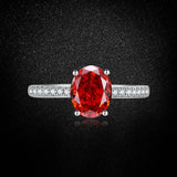 Multicolor Ice Flower Cut Oval CZ Adjustable Ring, Pave Band, 7*9mm 5A Cubic Zirconia, 6 Color Options, Dainty Luxe - FITINY Jewelry