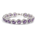 Dazzling Multicolor Cubic Zirconia Round Halo Bracelet, Colored Gem Stones, Adjustable Design, and Unique Patterns - FITINY Jewelry