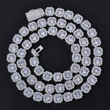 Geometric Square Ice Sugar Chain Necklace with Cubic Zirconi - Front View - FITINY Jewelry