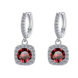 S925 Colorful Moissanite Halo Earrings with Pavé-Set Halo & Hoop, VVS1 Certified, 12 Vibrant Colors , Sterling Silver - FITINY Jewelry