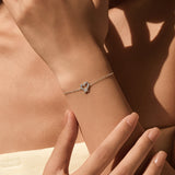 Heart-Shaped Moissanite Bracelet in Sterling Silver for Wome - Side View - FITINY