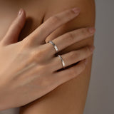 Star-Shaped Moissanite Ring in Sterling Silver – Narrow and - Side View - FITINY