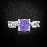 Multicolor Ice Flower Cut Square CZ Adjustable Ring, 8*8mm 5A Cubic Zirconia, 6 Color Options, Dainty Luxe - FITINY Jewelry