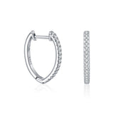 Heart-Shaped Moissanite Stud Earrings in Sterling Silver - Front View - FITINY Jewelry