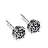 Multicolor Iced Out CZ Micro Pave Round Stud Earrings for Men Women, Hiphop 4-Prong 5A Cubic Zirconia Bling Fashion Studs, 14k White Gold Post - FITINY Jewelry