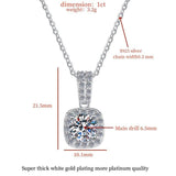 S925 Colorful Moissanite Pendant Necklace with Pavé-Set Halo & Hoop, 1ct D-Grade VVS1 Moissanite in 12 Dazzling Colors with GAR Certification, Sterling Silver Necklace - FITINY Jewelry