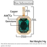 Geometric Hip Hop Necklace with Cubic Zirconia Stones in Gol - Front View - FITINY Jewelry