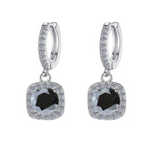 S925 Colorful Moissanite Halo Earrings with Pavé-Set Halo & Hoop, VVS1 Certified, 12 Vibrant Colors , Sterling Silver - FITINY Jewelry