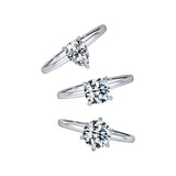 Geometric Moissanite Ring in Sterling Silver – Waterdrop, Sq - Front View - FITINY Jewelry