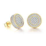 Iced Out CZ 18k Dazzling Stud Earrings, S925 Silver Post, 4 Style Options, Hip Hop Hypoallergenic 4A Cubic Zirconia Bling Studs for Men and Women - FITINY Jewelry