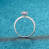 S925 Emerald Cut Moissanite Engagement Ring, Sterling Silver Promise Ring with Pavé Band, Dainty CZ Bridal Wedding Jewelry, Gift for Her - FITINY Jewelry