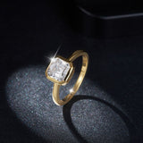 Modern Geometric Moissanite Ring – 2 Carat Square Cut in Ste - Gift Box - FITINY Jewelry
