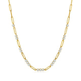 Stackable 3mm Round Moissanite Pendant Necklace in Sterling - On Model View - FITINY